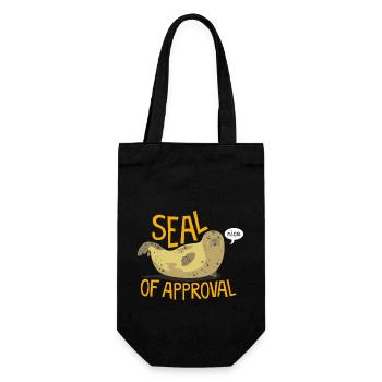 Seal Graphic Seal Of Approval Funny Animals - Gift Bag for Bottles - black - Front