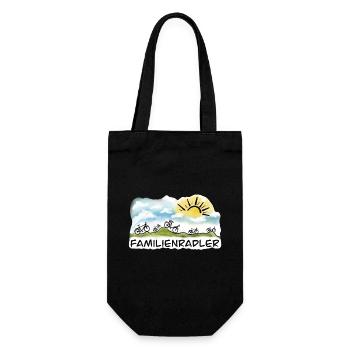 Familienradler Sonnenaufgang Design - Geschenkbeutel für Flaschen - Schwarz - Vorne