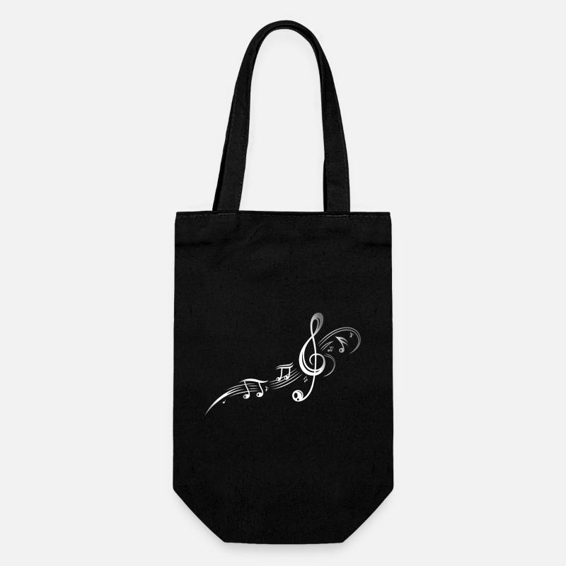 Musique, clef, étoiles et notes de musique. - Sac à bouteille - noir
