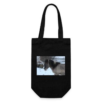 Pferd Pferdeposter - Geschenkbeutel für Flaschen - Schwarz - Vorne