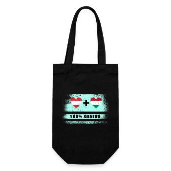 Österreich und Ungarn 100% Genial / Geschenk - Geschenkbeutel für Flaschen - Schwarz - Vorne