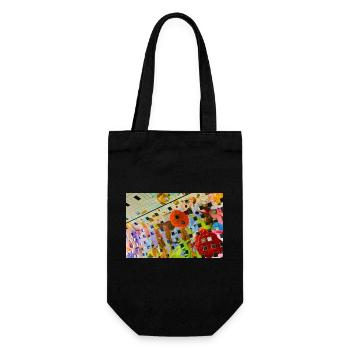 Cheerful colored floral décor design - Gift Bag for Bottles - black - Front