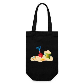 Sand toys on the beach or in the sandbox - Gift Bag for Bottles - black - Front