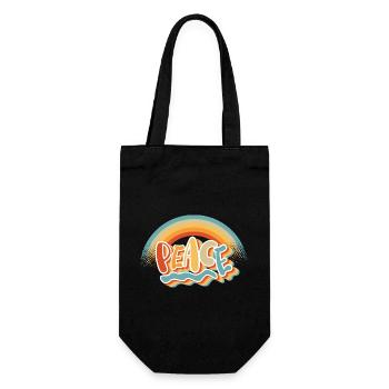 Paix Paix Liberté Pas de guerre Signe de paix - Sac à bouteille - noir - Devant