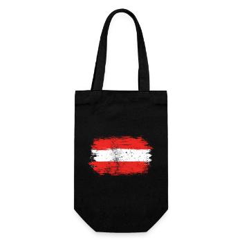 Red-White-Red Brush Flag - Gift Bag for Bottles - black - Front