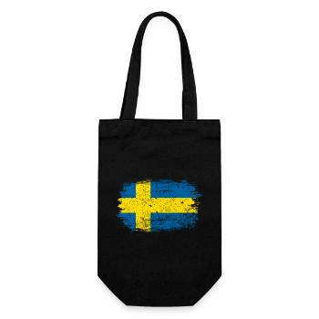 Swedish Brush Flag - Gift Bag for Bottles - black - Front