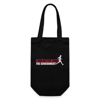 run better than government - Gift Bag for Bottles - black - Front