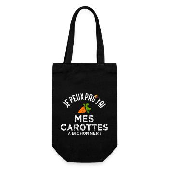 jardin jardinier je peux pas mes carottes Humour - Sac à bouteille - noir - Devant