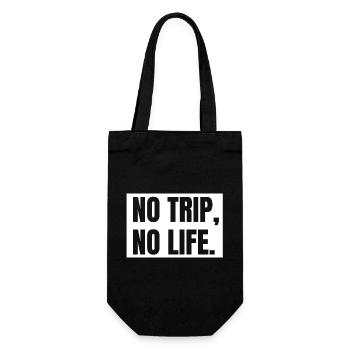 no trip, no life, travel, travel, around the world - Gift Bag for Bottles - black - Front