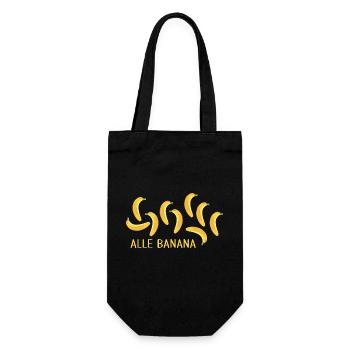 vegetarian organic vegetarian vegan "Banana Banana" - Gift Bag for Bottles - black - Front