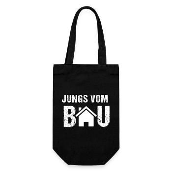 Jungs vom Bau - Geschenkbeutel für Flaschen - Schwarz - Vorne