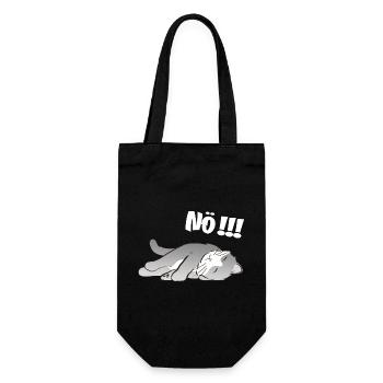 Schlafende Katze Nö!!! Nein Meinungsstabil - Geschenkbeutel für Flaschen - Schwarz - Vorne