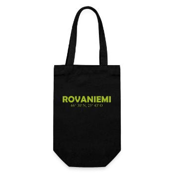 Rovaniemi - Finland - Coordinates - Longitude - Geschenkbeutel für Flaschen - Schwarz - Vorne