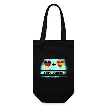 Spain and Germany flag 100% genius - Gift Bag for Bottles - black - Front
