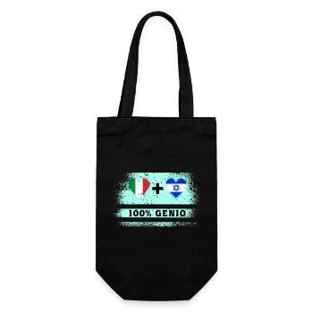 Italie et Israël 100% drapeau de génie - Sac à bouteille - noir - Devant
