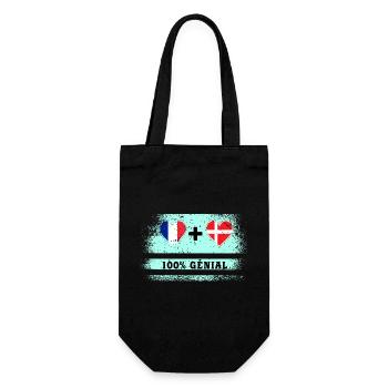 Drapeau France et Danemark 100% génial - Sac à bouteille - noir - Devant