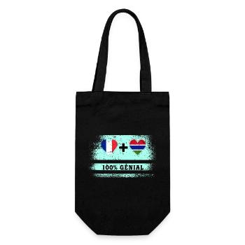 Drapeau de la France et de la Gambie 100% génial - Sac à bouteille - noir - Devant