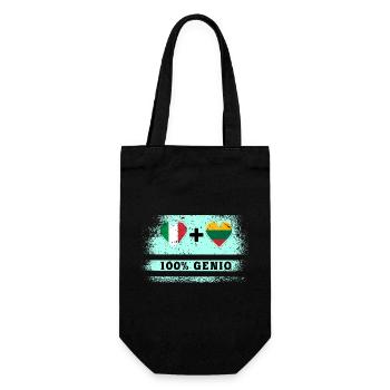 L’Italie et la Lituanie 100% drapeau de génie - Sac à bouteille - noir - Devant