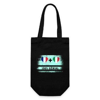 Drapeau France et Italie 100% génial - Sac à bouteille - noir - Devant