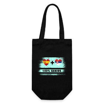 Spain and Serbia flag 100% genius - Gift Bag for Bottles - black - Front