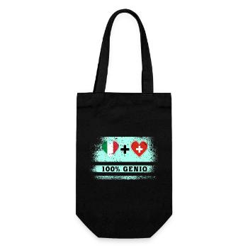 Italy and Switzerland 100% genius flag - Gift Bag for Bottles - black - Front