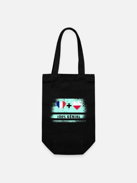 Drapeau France et Pologne 100% génial - Sac à bouteille - noir