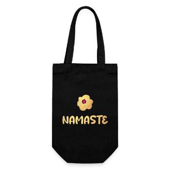Namaste Yoga Blume Gold Meditation vibes om - Geschenkbeutel für Flaschen - Schwarz - Vorne