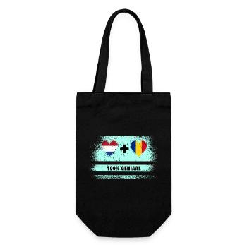 Romania and the Netherlands 100% Genius flag - Gift Bag for Bottles - black - Front