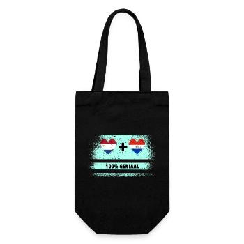 Paraguay and The Netherlands 100% Genius flag - Gift Bag for Bottles - black - Front
