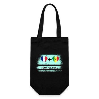 Drapeau France et Sénégal 100% génial - Sac à bouteille - noir - Devant