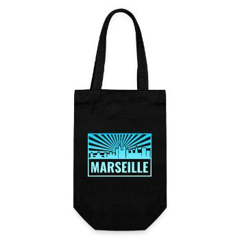 Marseille Skyline Sunbeams - Gift Bag for Bottles - black - Front