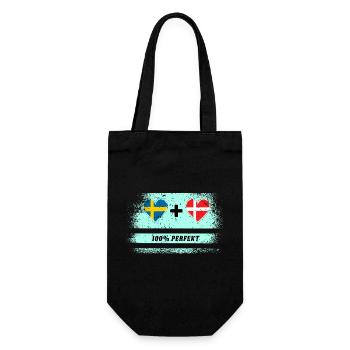 Danemark et Suède 100% Parfait / Cadeau - Sac à bouteille - noir - Devant