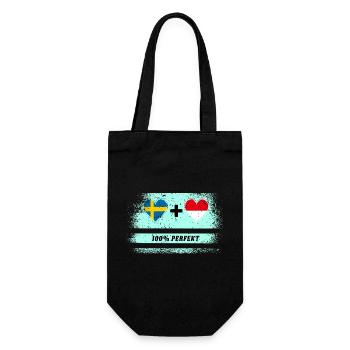 Indonesien und Schweden 100% perfekt / Geschenk - Geschenkbeutel für Flaschen - Schwarz - Vorne