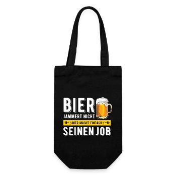 Bier jammert nicht - Bierglas - Spruch - Geschenkbeutel für Flaschen - Schwarz - Vorne