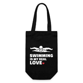 Ich Liebe Schwimmen - Geschenkbeutel für Flaschen - Schwarz - Vorne