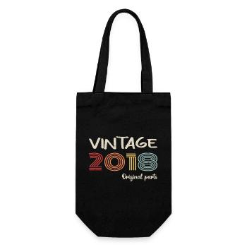 Original 2018 Vintage | Birthday Gift 2018 - Gift Bag for Bottles - black - Front