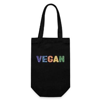 Vegan pattern - primary colors - Gift Bag for Bottles - black - Front