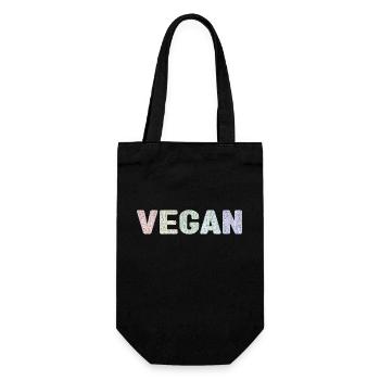 Vegan - botanical pattern - pastels - Sac à bouteille - noir - Devant
