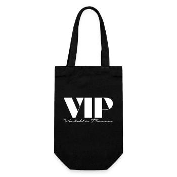 VIP Verliebt in Pommes - Geschenkbeutel für Flaschen - Schwarz - Vorne