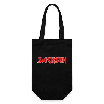 Modisches Heimat SACHSEN Metal-Design - Geschenkbeutel für Flaschen - Schwarz - Vorne