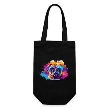 Pug Dog With Sunglasses - Gift Bag for Bottles - black - Front
