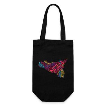 Sicily t-shirt map word cloud trinacria - Gift Bag for Bottles - black - Front