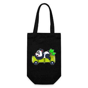 Panda Auto - Geschenkbeutel für Flaschen - Schwarz - Vorne