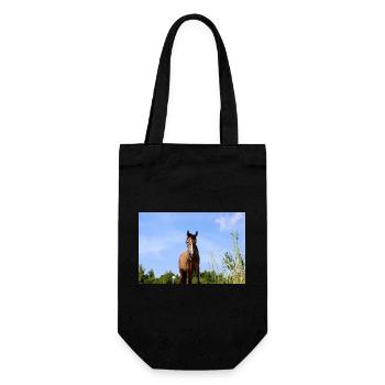 Pferd Pferdeposter - Geschenkbeutel für Flaschen - Schwarz - Vorne