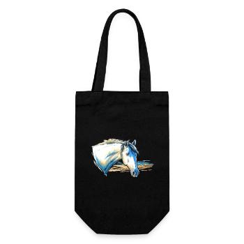 Pferd Portrait - Geschenkbeutel für Flaschen - Schwarz - Vorne