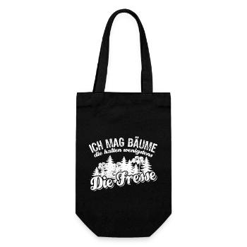 Ich mag Bäume die halten wenigstens die Fresse - Geschenkbeutel für Flaschen - Schwarz - Vorne