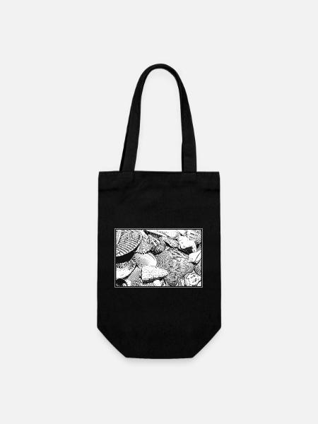 Muscheln - Geschenkbeutel für Flaschen - Schwarz