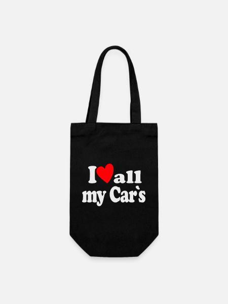 J’aime toutes mes voitures - Sac à bouteille - noir