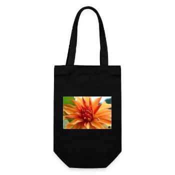 Dahlia Orange Salmon Blossom ,Flower - Gift Bag for Bottles - black - Front