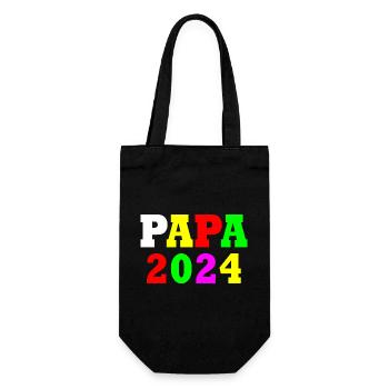 Papa 2024 - Geschenkbeutel für Flaschen - Schwarz - Vorne